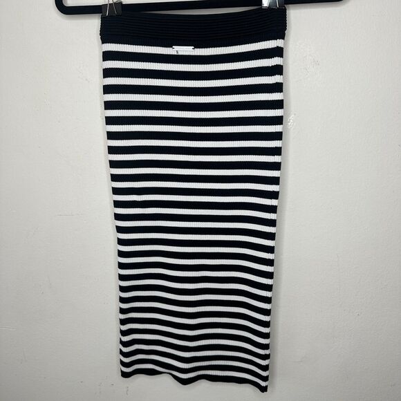 Michael Kors Black & White Striped Stretch Bodycon Tube Maxi Skirt XS - Picture 6 of 12